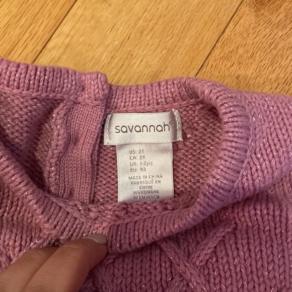 Savannah lavender sweater dress with lurex. - Picture 3 of 3